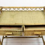 Rattan desk, 1950s