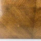 Brutalist wood turned wine press side table in the style of Charles Dudouyt