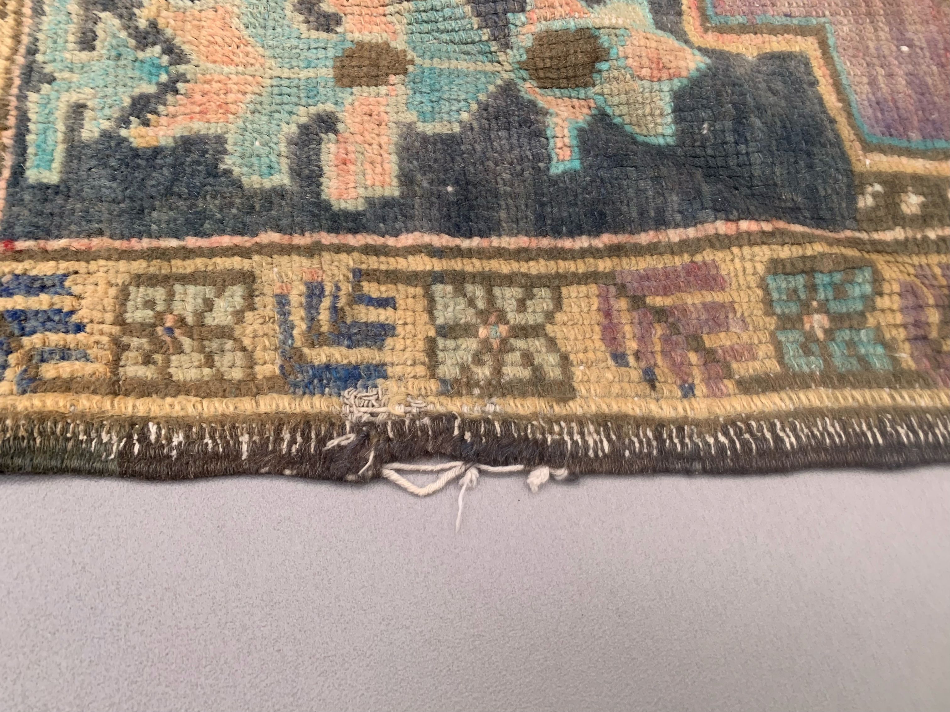 Turkish oushak rug 143x80 cm vintage carpet