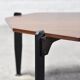 Italian Modernist Coffee Table in Teak and Lacquered Metal, 1950s