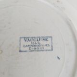 Set of 4 dinner plates in Sarreguemines Digoin earthenware, blue color, Vaucluse model