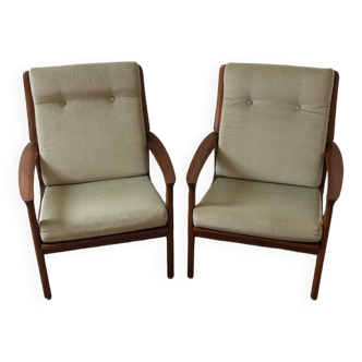 Pair of Scandinavian armchairs attributed to Grete Jalk, 1960s