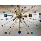 Italian Multicolored “Star” Murano Glass Sputnik Chandelier
