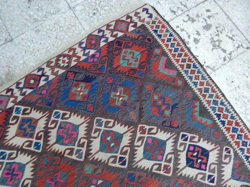 Vintage Turkish hallway rug 148x393 cm