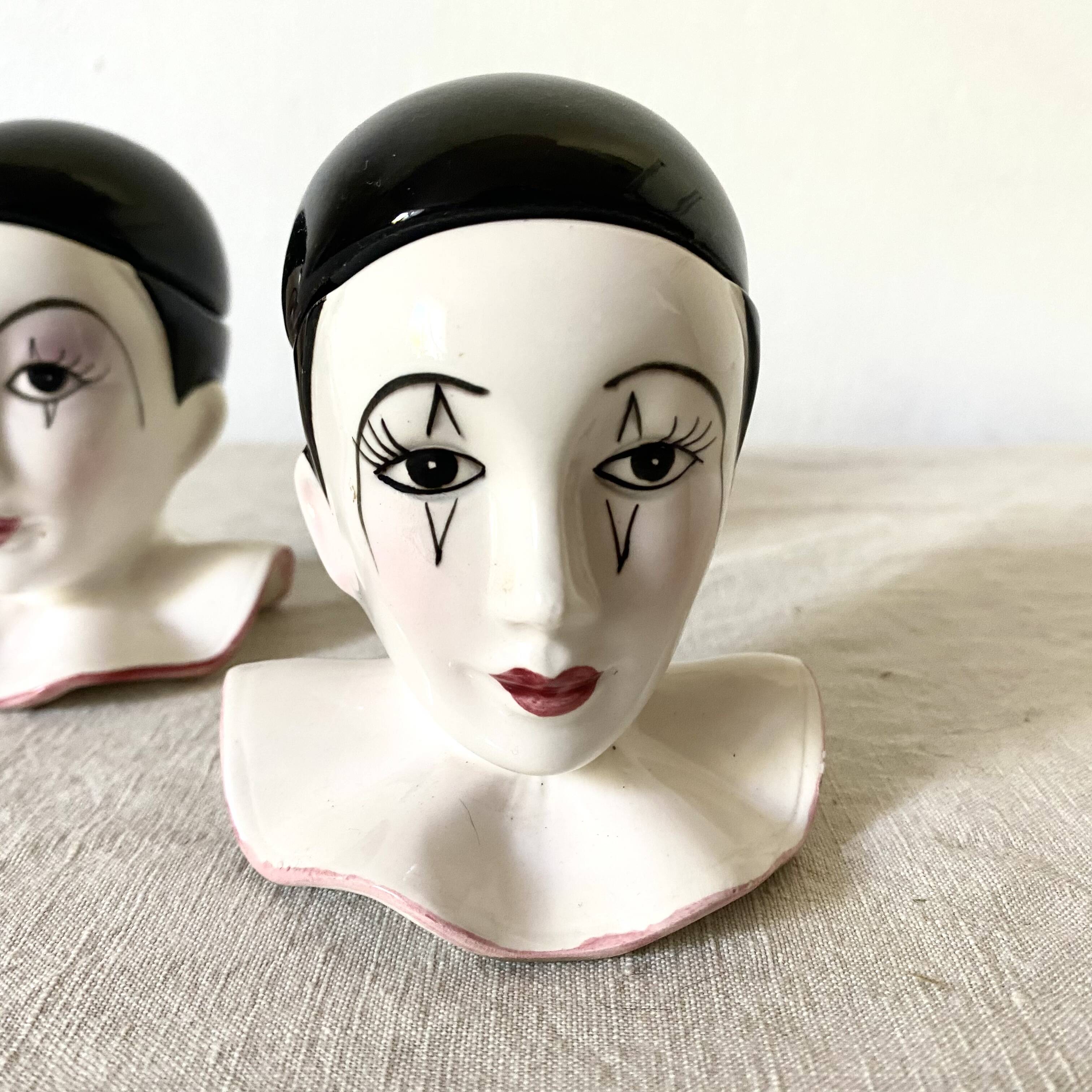 Pierrot salt and pepper egg cups