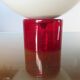 70s lamp in white opaline and translucent red glass