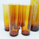 Service à orangeade en verre soufflé à la main