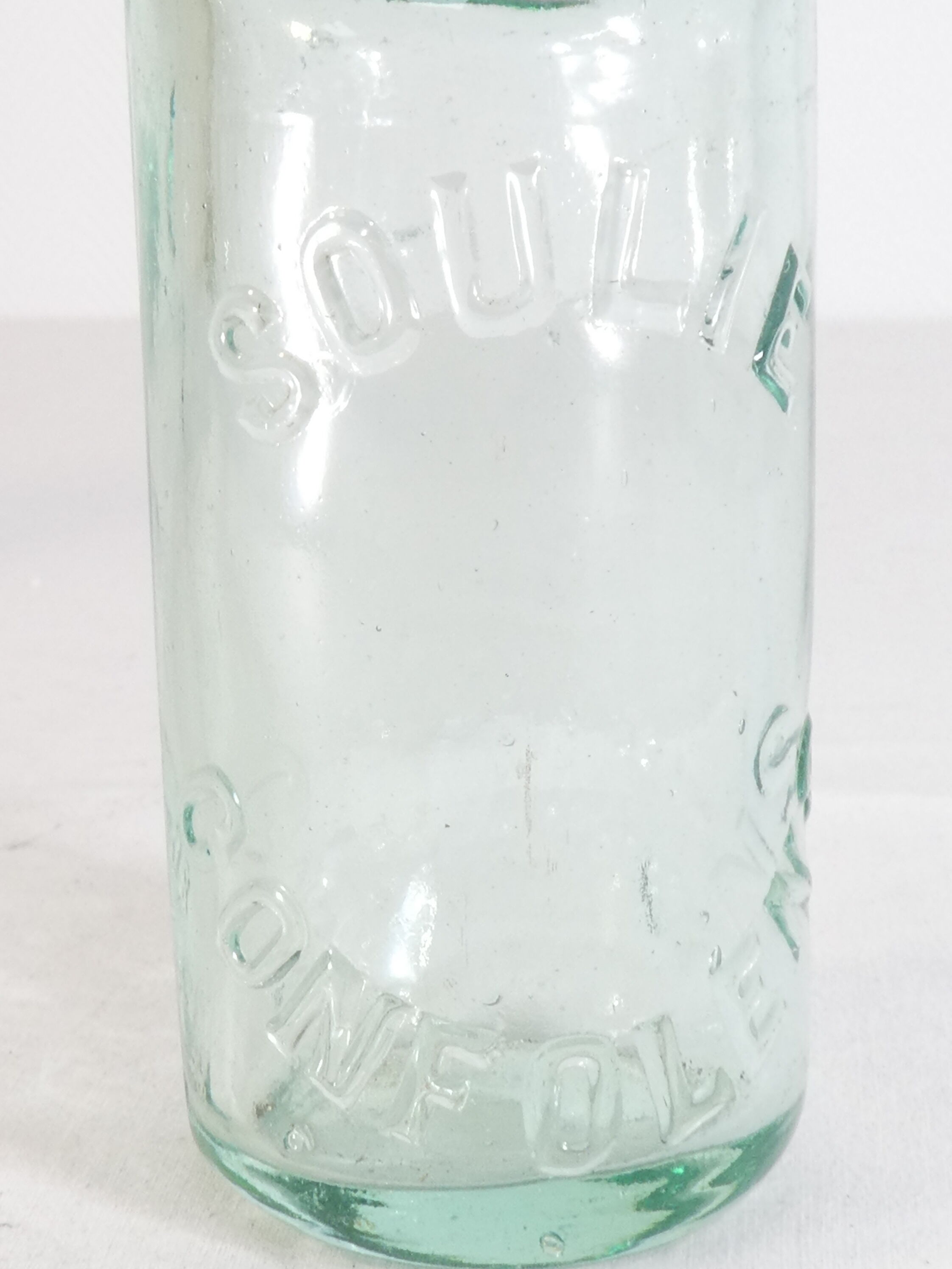 Old bottle of lemonade a ball glass Soulie in Confolens in charente