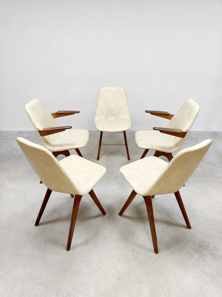 Midcentury Dutch design dining chairs