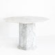 Vintage octagonal table in white marble. France, 70s