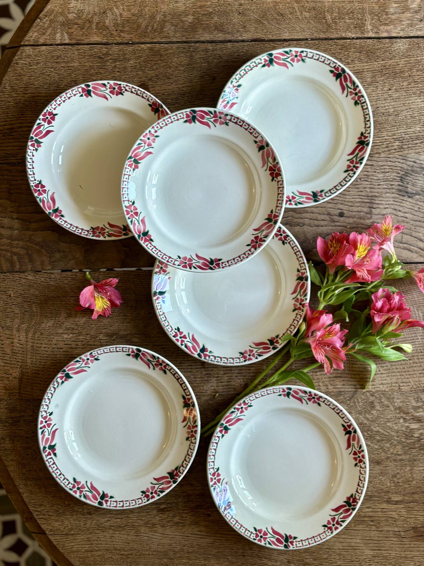 Set of 6 antique deep plates - Saint Amand Céranord