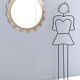 Postmodern Sun Shaped Bronze Wall Mirror in the Style of Cristal Art, Italy