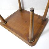 wooden side table with compass legs, 1950s/60s design
