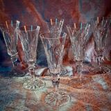 6 Saint-Louis Crystal Champagne Flutes | Camargue Model | 20th Century