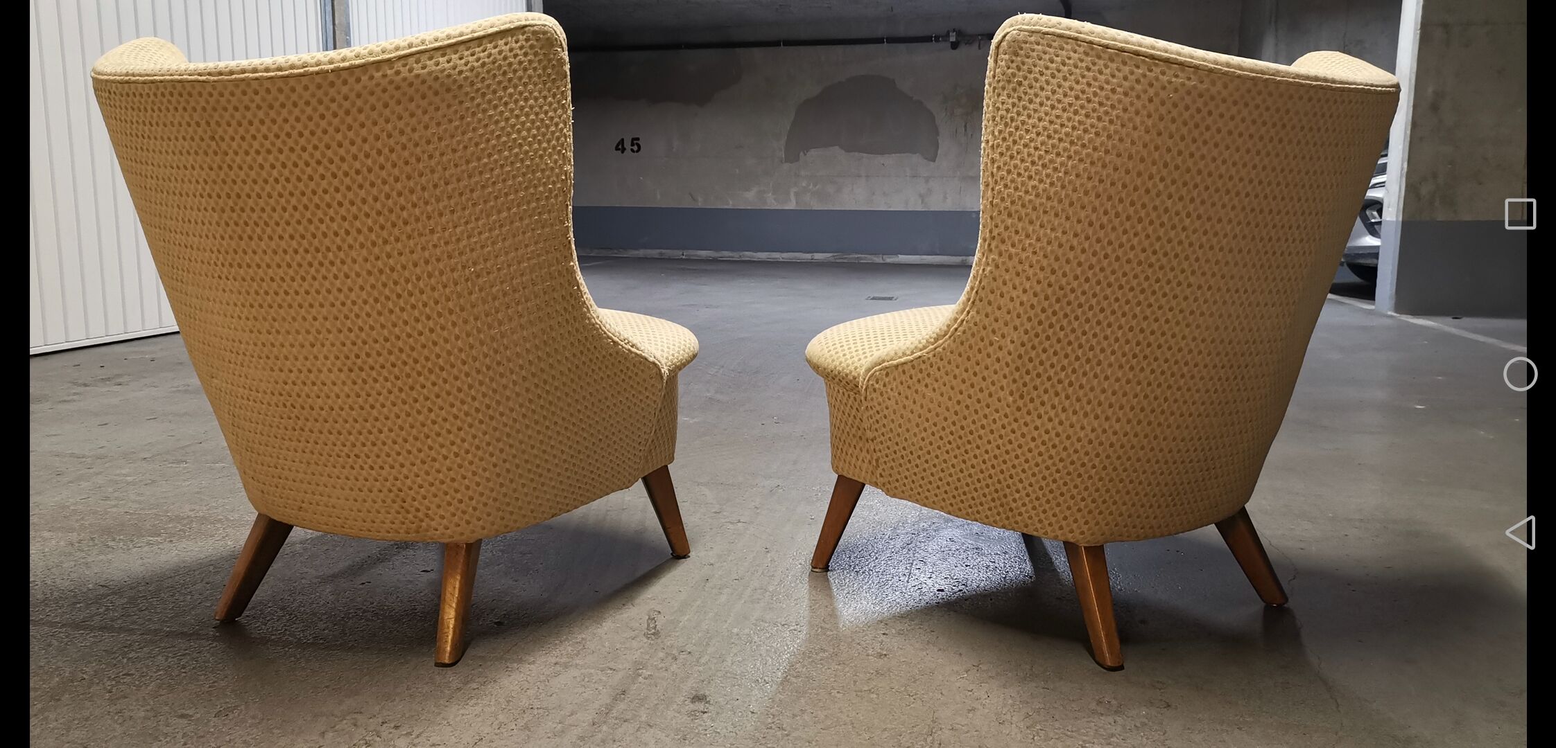 Armchair wing chair egg Barrel 50s modernist