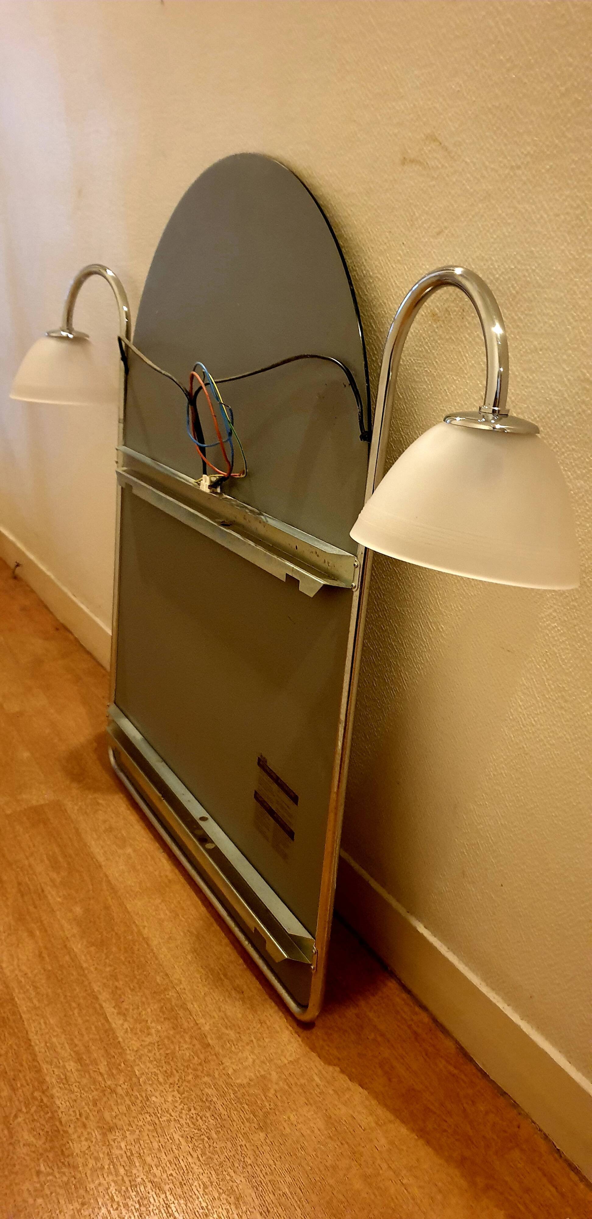 Vintage mirror with built-in light  70x91cm