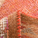 Turkish vintage geometric pattern red runner rug
