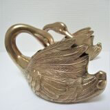 Two vintage solid brass brass zoomorphic pot pot cache