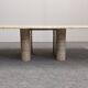 Table basse minimaliste en travertin, Italie vers 1970