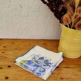 Lot de 8 serviettes de table à fleurs bleues vintage