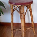 Vintage rattan high bar stool