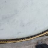Table bouillotte ancienne avec plateau marbre style louis xvi