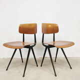 Set of 5 industrial Dutch design school chairs by Friso Kramer