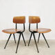 Set of 5 industrial Dutch design school chairs by Friso Kramer