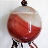 Globe vase with Murano glass lid