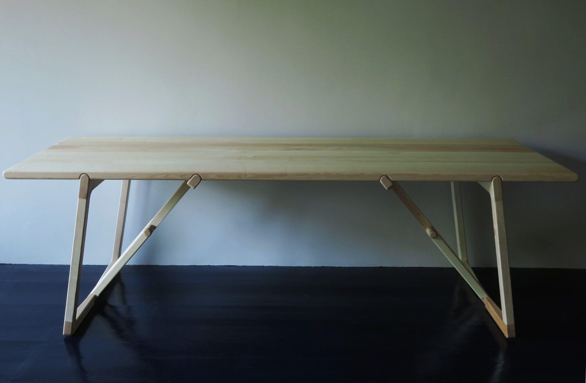 Solid ash dining table, Belgium