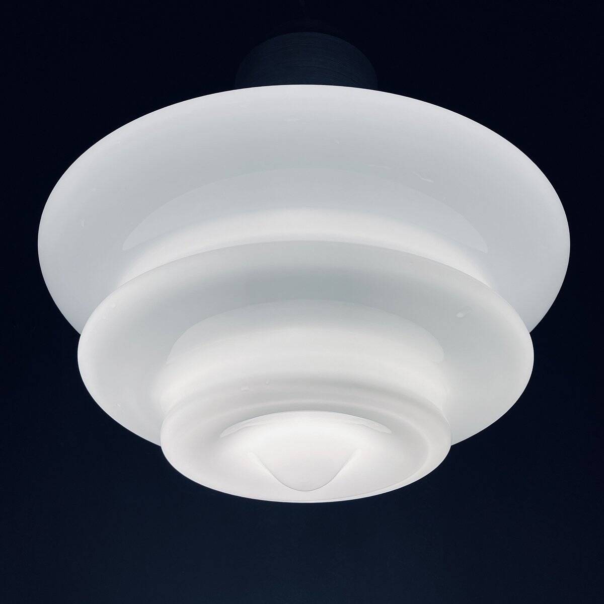 Large opaline glass pendant lamp, mid-century, Italy, 1960s.