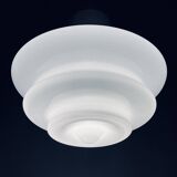 Large opaline glass pendant lamp, mid-century, Italy, 1960s.