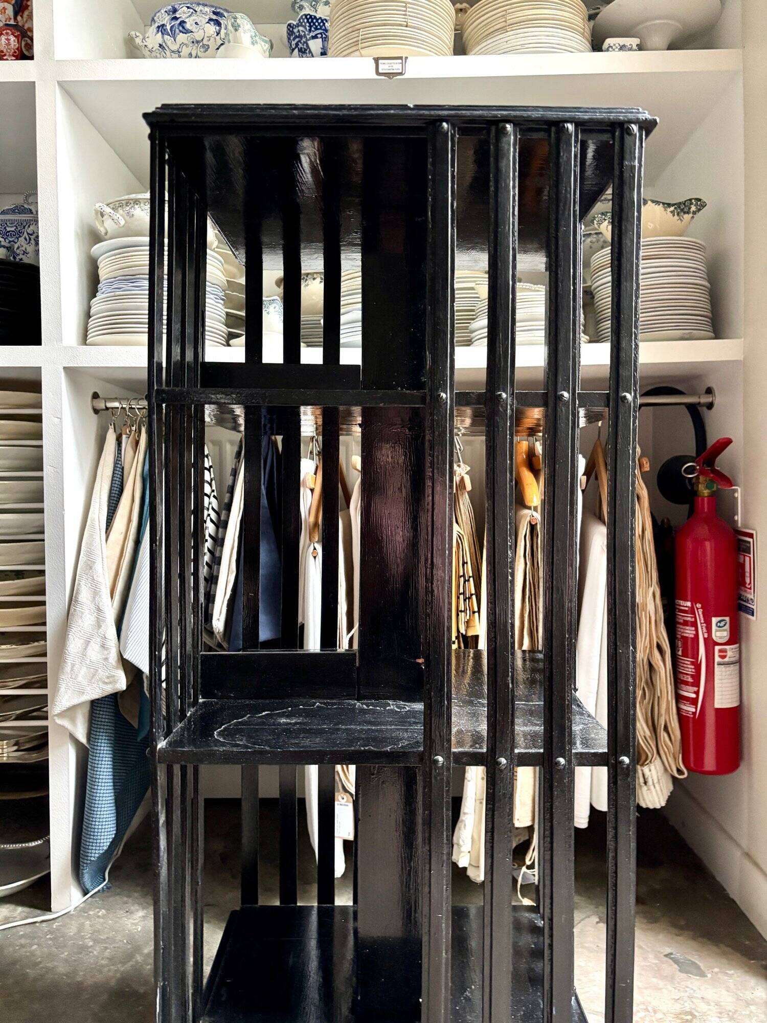 Napoleon III rotating bookcase in black wood