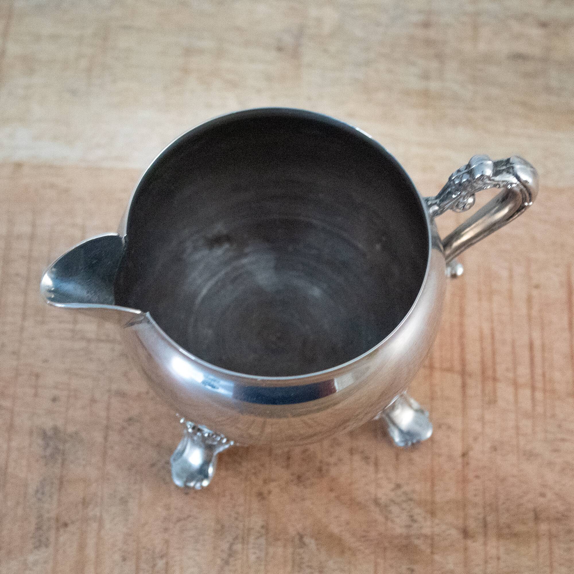 Antique Silver Plated Sugar Bowl & Creamer Set: Old Milk and Sugar Tablewar