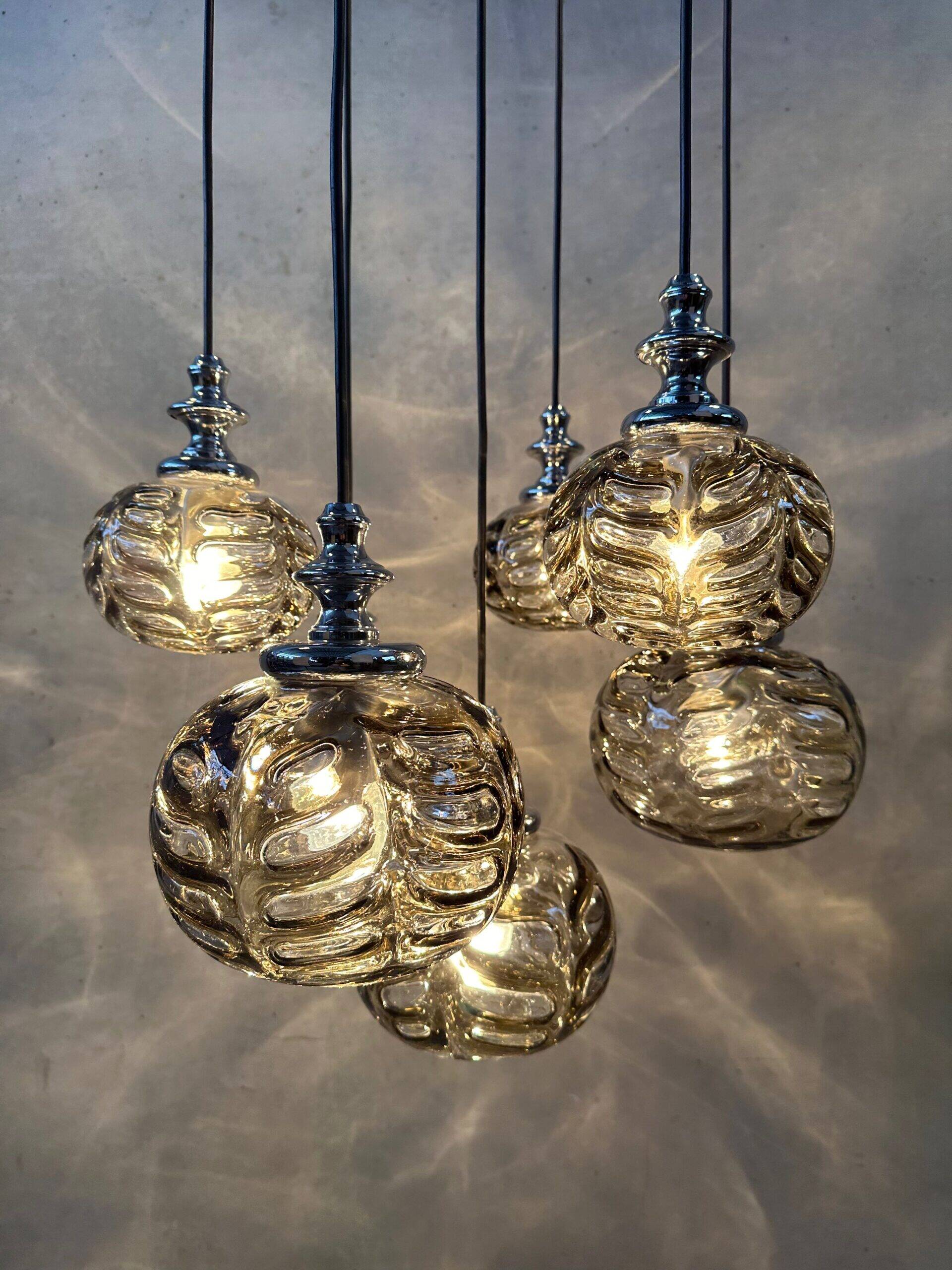 Vintage cascade pendant lamp – Oberglas Austria