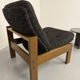Lot of 2 adjustable wooden fabric chairs, Scandinavian design, vintage 1970s.