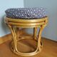 Pouf tabouret rotin osier housse