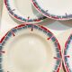 8 assiettes creuses ceranord st amand boulingrin rose et bleu