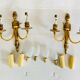 St Louis XVI gilded bronze wall lights with foliage and pine cone decorations