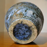 Jacques Blin blue vintage ceramic vase 1950