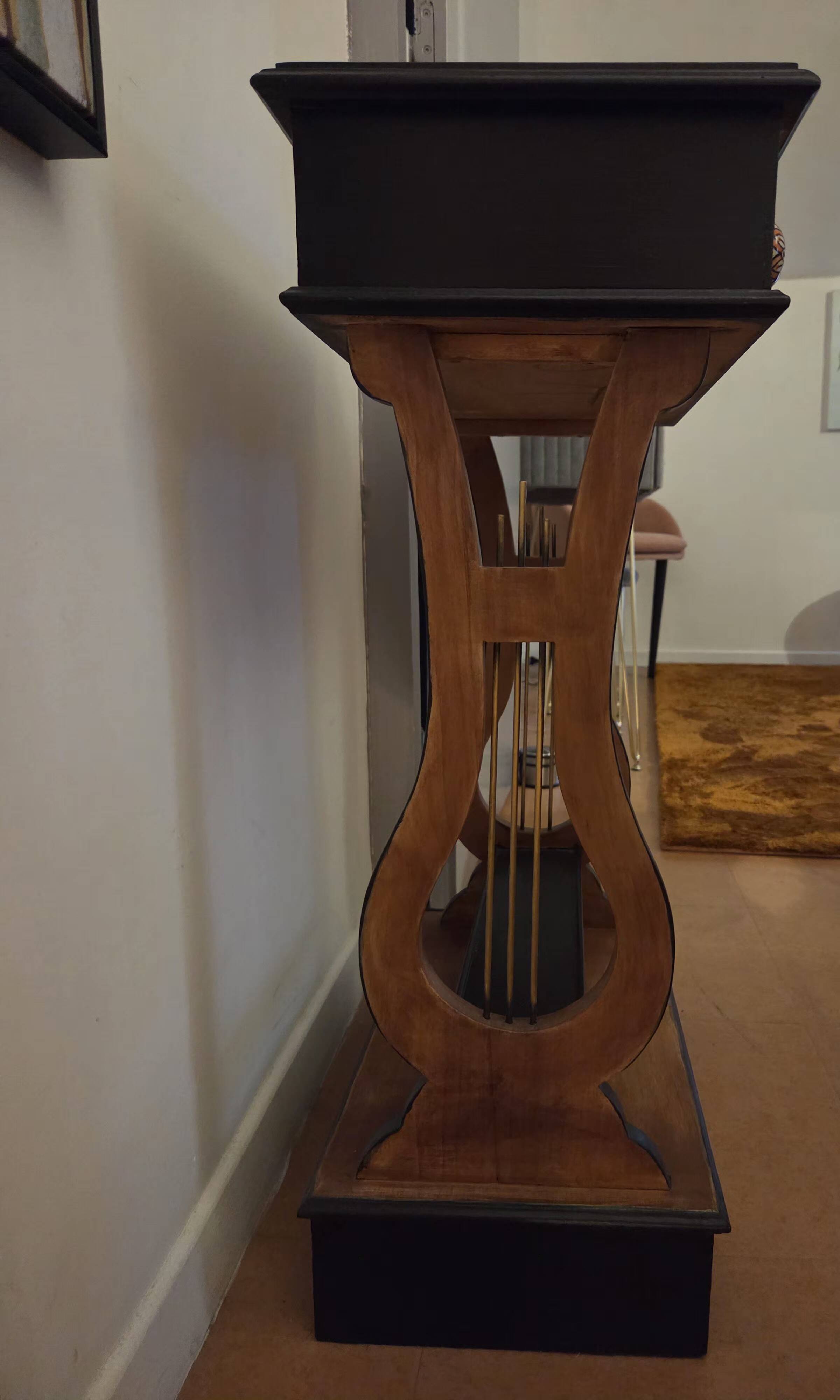Lyre bedside table