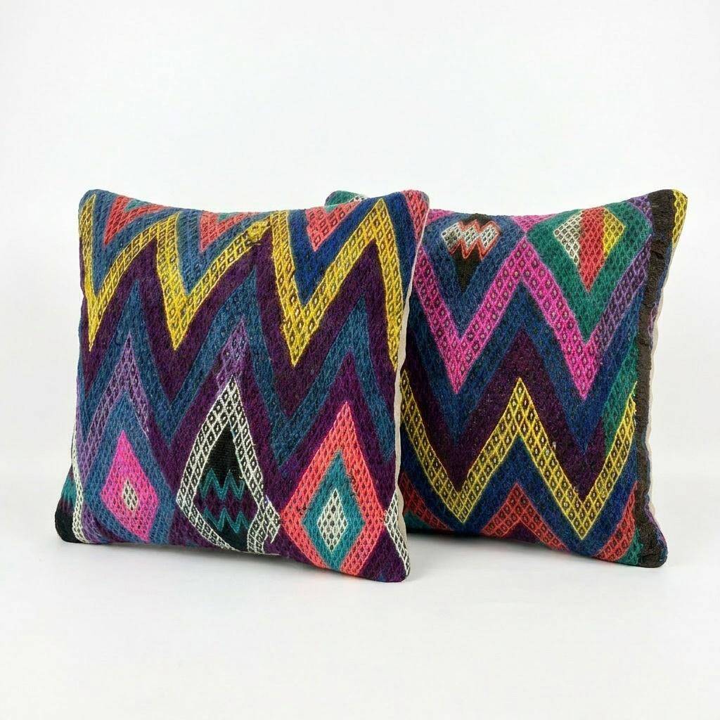 Set of 2 vintage Turkish cushion covers 61x61 cm