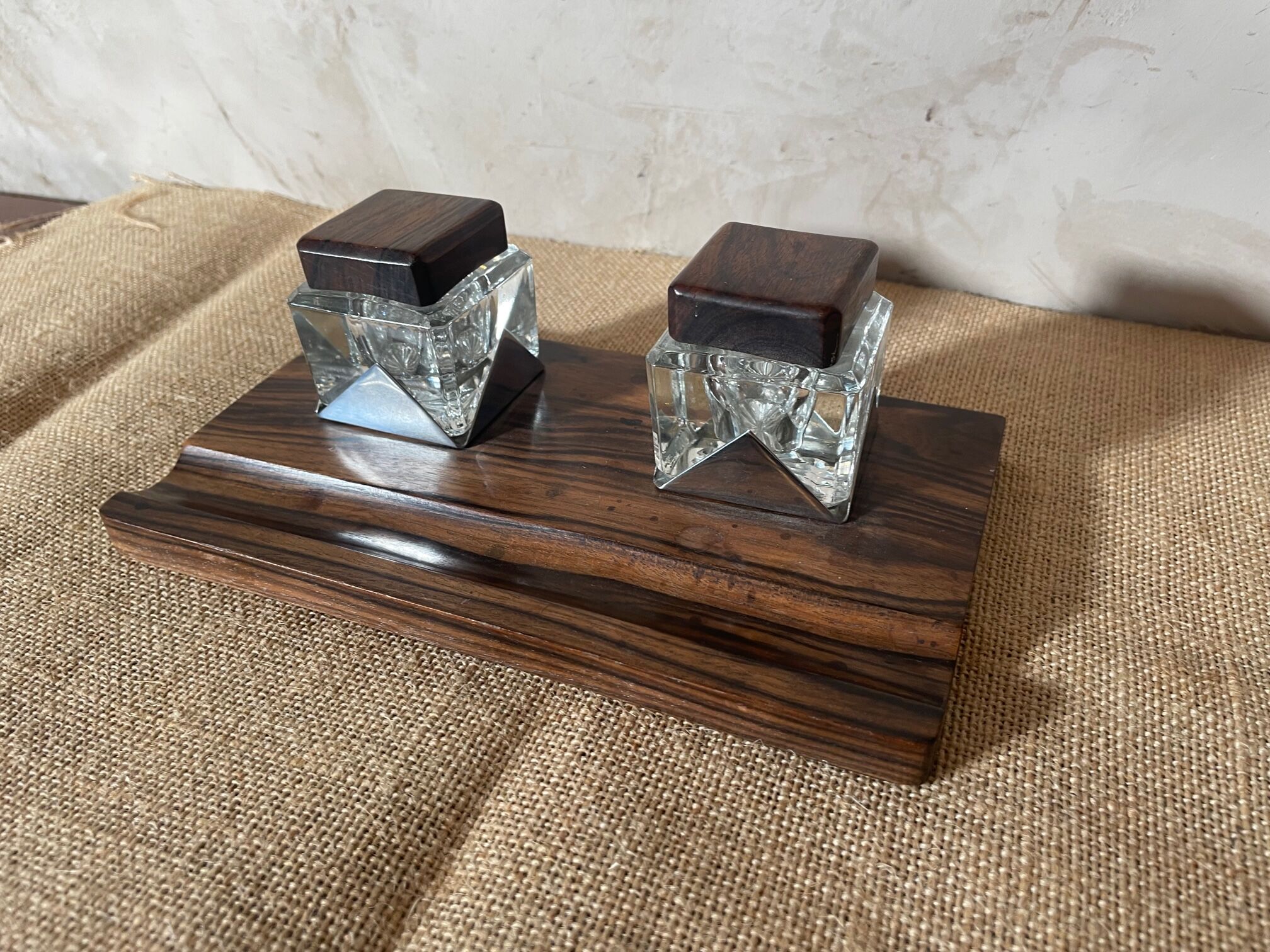 Rosewood inkwell