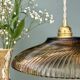 Vintage amber molded glass lampshade pendant light - tableware collection -