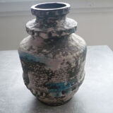 Ceramic vase with fat lava decor, Germany 7323-25