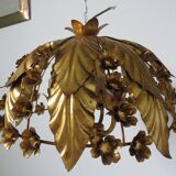 Gold leaf floral ceiling light in gold metal 70