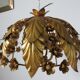 Gold leaf floral ceiling light in gold metal 70