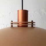Pendant light in copper and beige layers, Denmark, 1960s.
