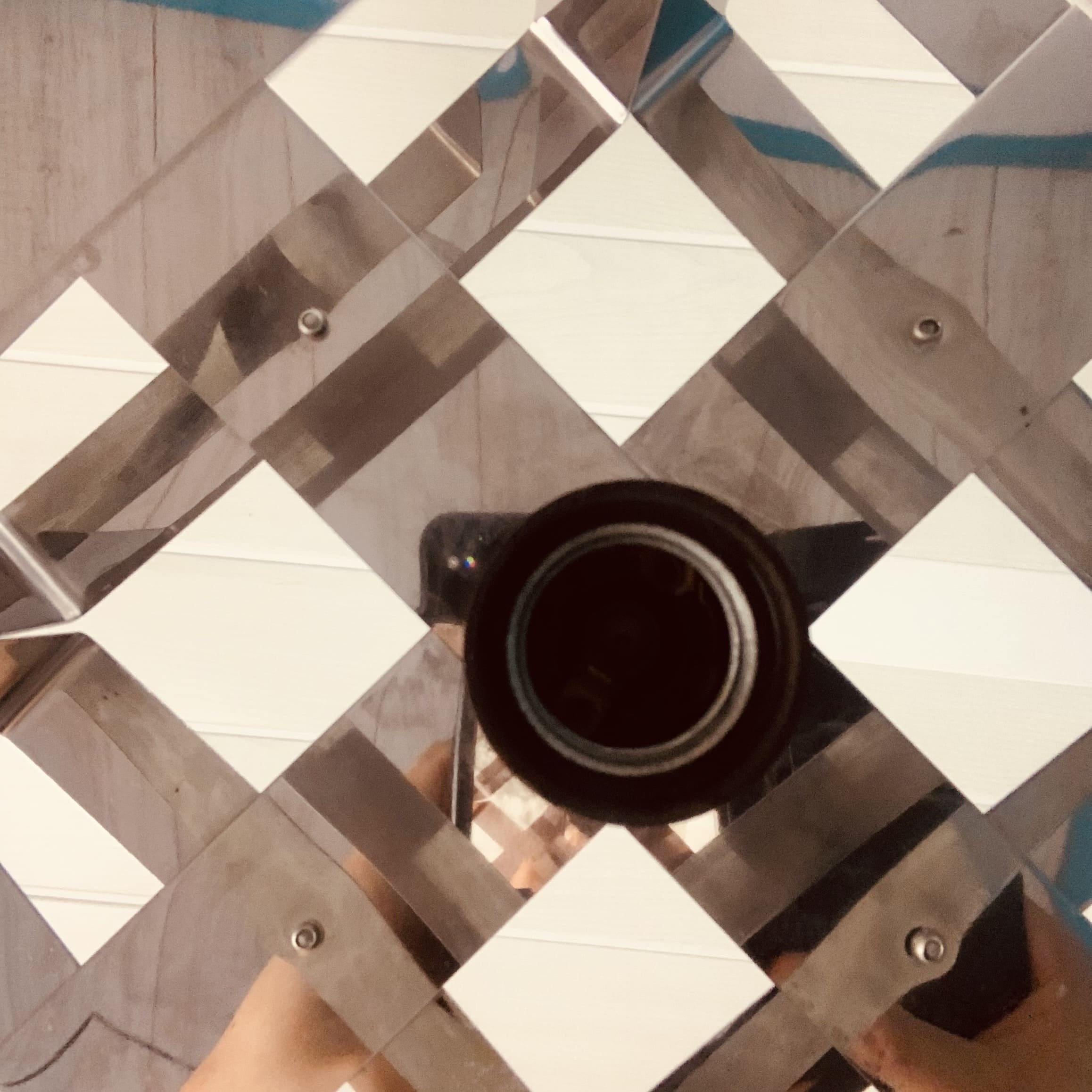 Chandelier chrome geometric shape