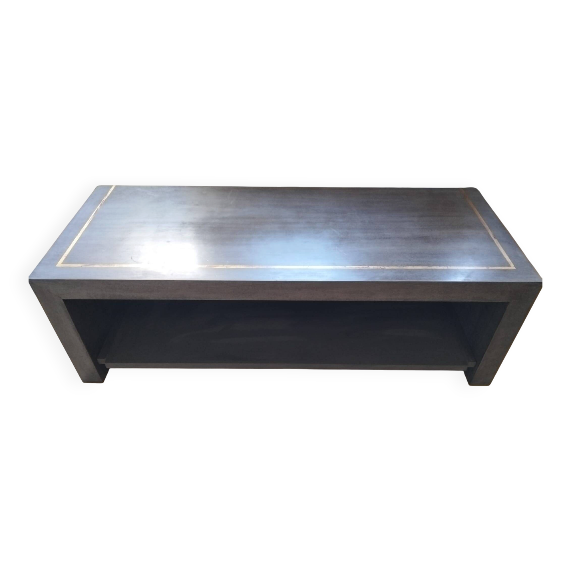 Meuble TV chêne massif patiné d'artiste - L125cm